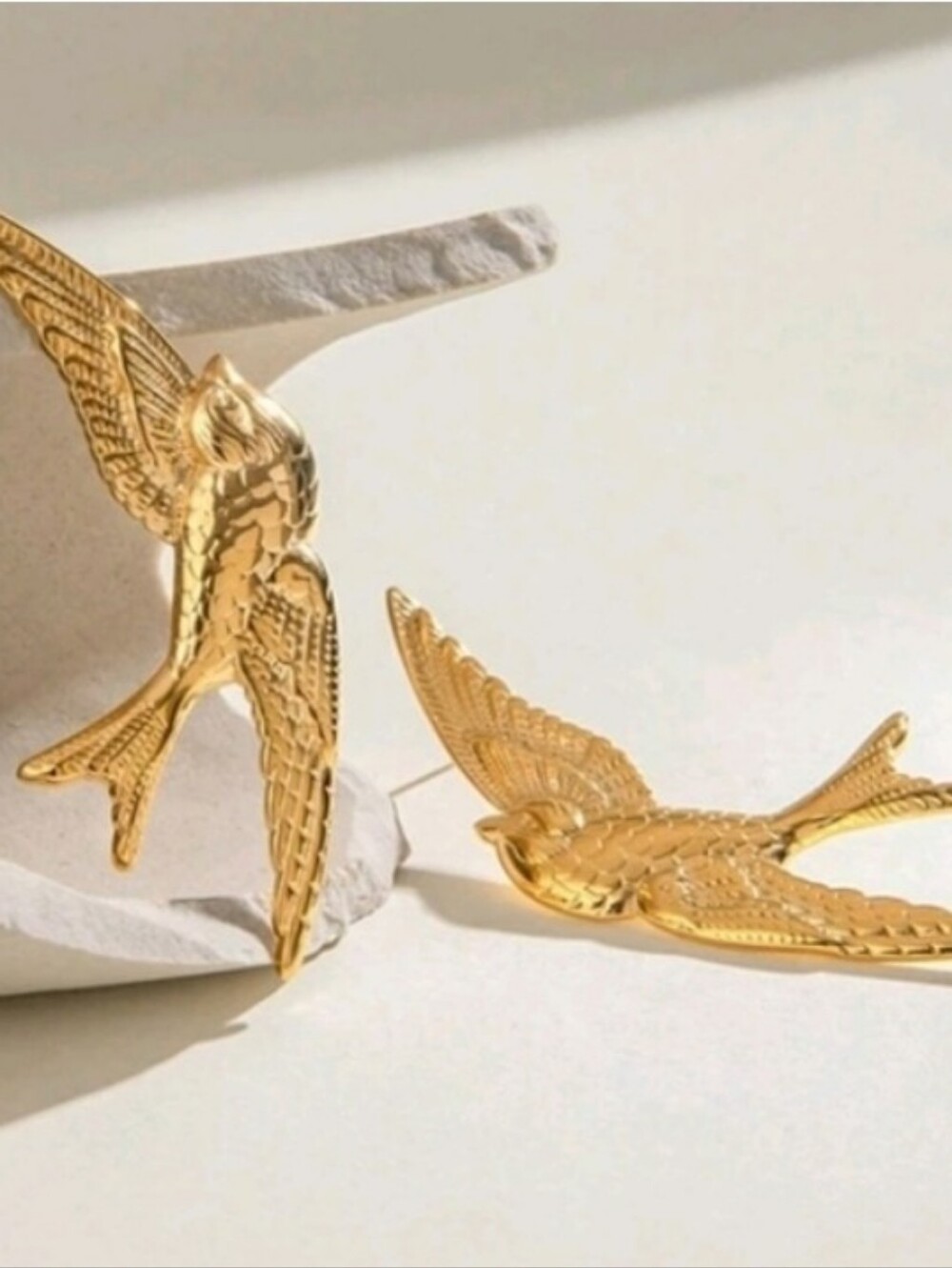 NEW! 18K Gold Plated Minimalist Dove Post Earrings - Women's  Jewelry
